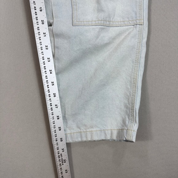 Vintage Dickies Double Knee Pants Womens 26 Light Denim Relaxed Fit Wide Leg - Picture 5 of 6